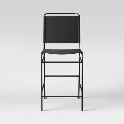 Ward Sling Metal Counter Height Barstool Black Faux Leather - Threshold™ 4 Ward Sling Metal Counter Height Barstool Black Faux Leather - Threshold™ - Image 2