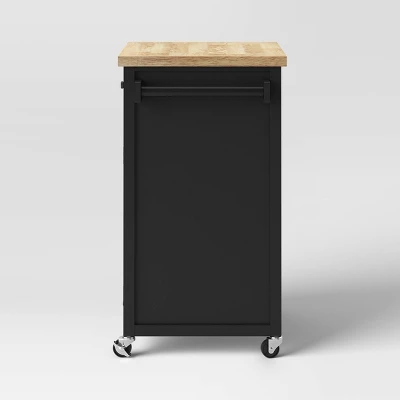 Windham Wood Top Kitchen Cart - Black - Threshold™ 6 Windham Wood Top Kitchen Cart - Black - Threshold™ - Image 4