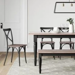 Set Of 2 Malden French Bistro Dining Chair Matte Black - Threshold™