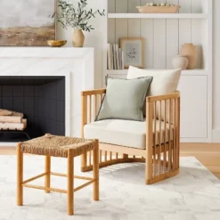 Richfield Barrel Spindle Back Accent Chair Cream/Natural - Threshold⢠Designed With Studio McGee