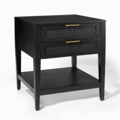East Bluff 2 Drawers Woven Accent Table Black - Threshold™ Designed With Studio McGee -Furniture Supplies Store GUEST 29905b41 0976 4ad7 8c10 41d4cef772fa
