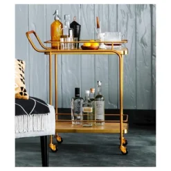 Metal, Wood, And Leather Bar Cart - Gold - Threshold™ 10 Metal, Wood, And Leather Bar Cart - Gold - Threshold™ -Furniture Supplies Store GUEST 3940ea51 5dbd 496d adf0 a33ee04f6d3f