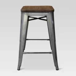 Set Of 2 Hampden Industrial 24" Counter Height Barstool Natural Metal - Threshold™ -Furniture Supplies Store GUEST 409db75d c29b 4926 bec6 cf73119ea7dd