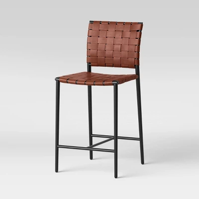 Wellfleet Woven Faux Leather Metal Base Counter Height Barstool - Threshold™ 10 Wellfleet Woven Faux Leather Metal Base Counter Height Barstool - Threshold™ - Image 8