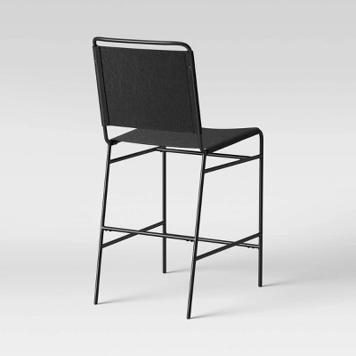 Ward Sling Metal Counter Height Barstool Black Faux Leather - Threshold™ 5 Ward Sling Metal Counter Height Barstool Black Faux Leather - Threshold™ - Image 3