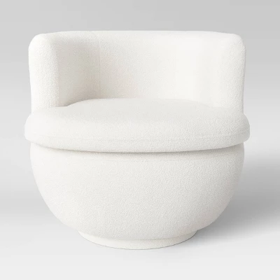 Dorton Round Swivel Barrel Chair Faux Shearling Cream - Threshold™ 4 Dorton Round Swivel Barrel Chair Faux Shearling Cream - Threshold™ - Image 2