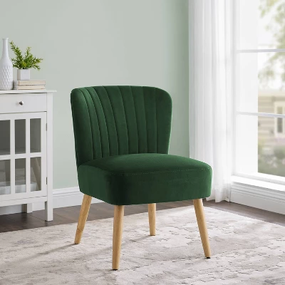 Chelidon Velvet Slipper Chair Green - Threshold™ 6 Chelidon Velvet Slipper Chair Green - Threshold™ - Image 4