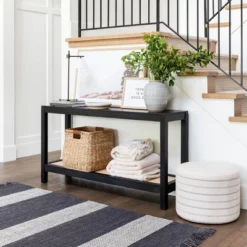 Console Table With Woven Rattan Shelf Black - Threshold™ Designed With Studio McGee -Furniture Supplies Store GUEST 5cacba25 9de0 4a9b 86d8 dd94f14308e1