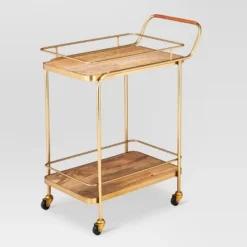 Metal, Wood, And Leather Bar Cart - Gold - Threshold™ 8 Metal, Wood, And Leather Bar Cart - Gold - Threshold™ -Furniture Supplies Store GUEST 63d965bb b034 43cc b2af e01cf6536a7f