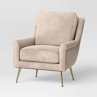 Carmine Luxe Arm Accent Chair With Brass Legs - Threshold™ 11 Carmine Luxe Arm Accent Chair With Brass Legs - Threshold™ - Image 9