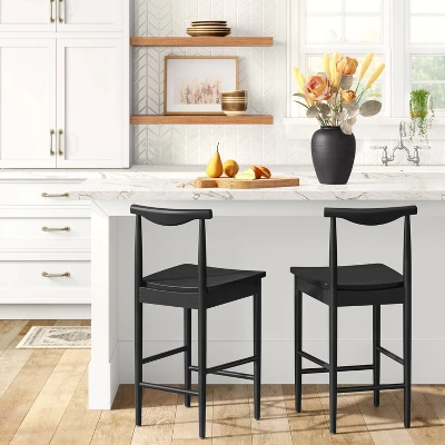 Biscoe Wood Counter Height Barstool Black - Threshold™ 3 Biscoe Wood Counter Height Barstool Black - Threshold™