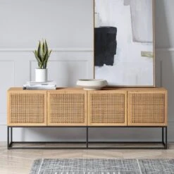 Belmar Woven TV Stand For TVs Up To 60" Natural - Thresholdâ˘