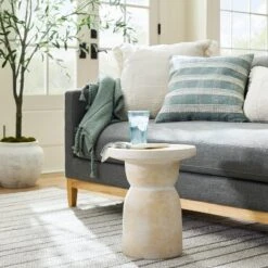 Montebello Shaped Ceramic Accent Table Light Brown - Threshold⢠Designed With Studio McGee