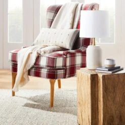 Indoor/Outdoor Faux Concrete Stump Accent Table Brown - Threshold⢠Designed With Studio McGee