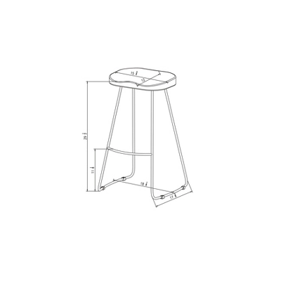 Hull Low Back Barstool Wood/Metal - Threshold 6 Hull Low Back Barstool Wood/Metal - Threshold - Image 4