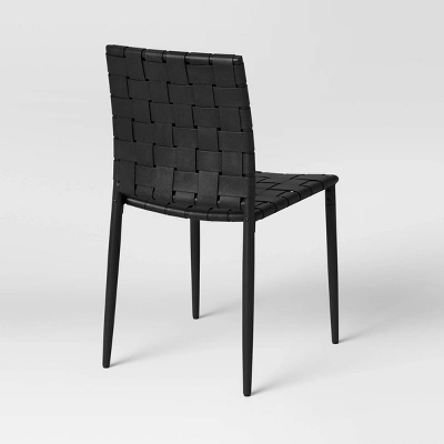 Wellfleet Woven Leather Metal Base Dining Chair - Threshold™ 6 Wellfleet Woven Leather Metal Base Dining Chair - Threshold™ - Image 4