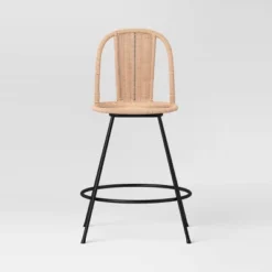 Olivine Rounded Back Woven Counter Height Barstool With Metal Legs Natural - Threshold™ 8 Olivine Rounded Back Woven Counter Height Barstool With Metal Legs Natural - Threshold™ -Furniture Supplies Store GUEST 6e40e938 c1a4 489d aff7 6e2b136e6b87