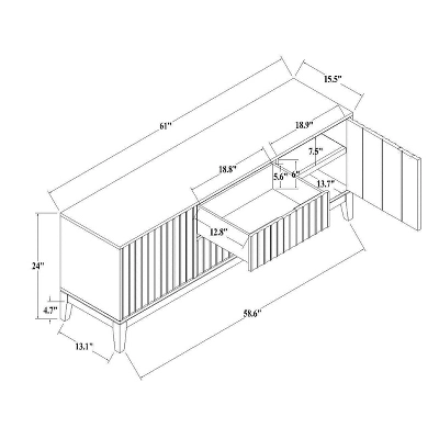 Thousand Oaks Wood Scalloped TV Stand For TVs Up To 60" - Threshold™ Designed With Studio McGee 9 Thousand Oaks Wood Scalloped TV Stand For TVs Up To 60" - Threshold™ Designed With Studio McGee - Image 7