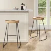 Hull Low Back Barstool Wood/Metal - Threshold™