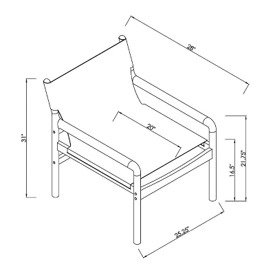 Northlake Dowel Frame Sling Accent Chair Canvas Cream - Threshold™ 8 Northlake Dowel Frame Sling Accent Chair Canvas Cream - Threshold™ - Image 6