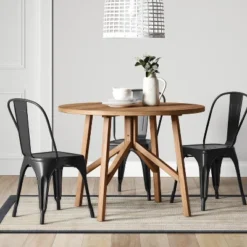 42" Clarksburg Cross Leg Wood Dining Table Round Brown - Thresholdâ˘