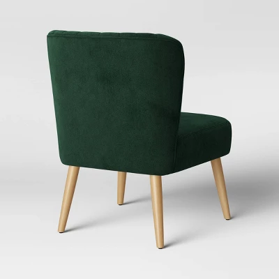 Chelidon Velvet Slipper Chair Green - Threshold™ 5 Chelidon Velvet Slipper Chair Green - Threshold™ - Image 3
