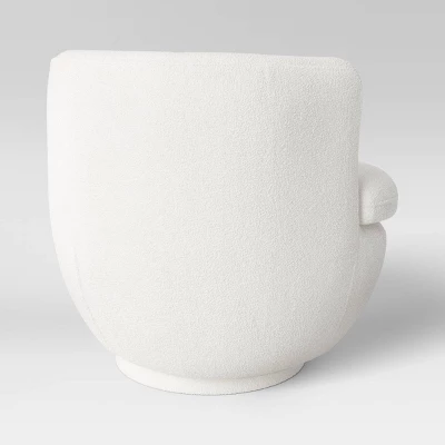 Dorton Round Swivel Barrel Chair Faux Shearling Cream - Threshold™ 5 Dorton Round Swivel Barrel Chair Faux Shearling Cream - Threshold™ - Image 3