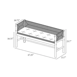 Elden Wood Bench With Woven Back And Loose Cushion Seat - Threshold™ Designed With Studio McGee -Furniture Supplies Store GUEST 8f053347 15e4 4064 81c1 72a38bf0a4d6