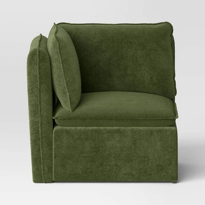 Haven Velvet Modular French Seam Corner Sofa Dark Green - Threshold™ 4 Haven Velvet Modular French Seam Corner Sofa Dark Green - Threshold™ - Image 2
