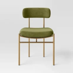 Orion Luxe Dining Chair With Brass Legs Olive Green Velvet - Threshold™ -Furniture Supplies Store GUEST 9660ad34 524d 48a4 811f 443636806ae1