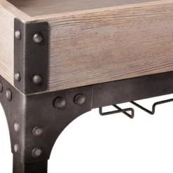 Franklin Bar Cart And Wine Rack Weathered Gray - Threshold™ -Furniture Supplies Store GUEST 999f1629 e0ab 4692 9a9e 8313a8429fea