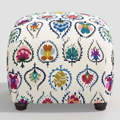 Poppy Ottoman In Damask - Skyline Furniture 3 Poppy Ottoman In Damask - Skyline Furniture