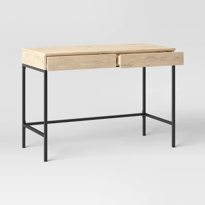 Loring Wood Writing Desk With Drawers And Charging Station - Threshold™ 4 Loring Wood Writing Desk With Drawers And Charging Station - Threshold™ - Image 2