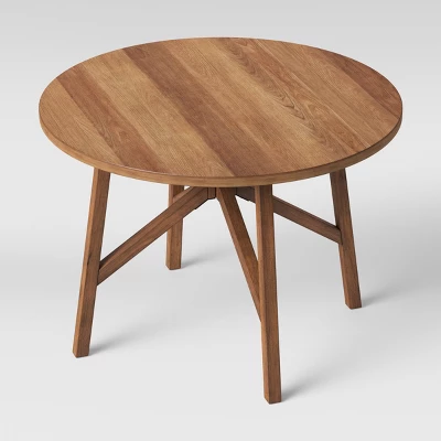 42" Clarksburg Cross Leg Wood Dining Table Round Brown - Threshold™ 5 42" Clarksburg Cross Leg Wood Dining Table Round Brown - Threshold™ - Image 3