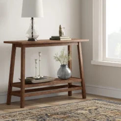 Haverhill Wood Console Table Weathered Brown - Thresholdâ˘