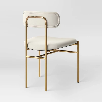 Orion Luxe Dining Chair With Brass Legs Gray Velvet - Threshold™ 5 Orion Luxe Dining Chair With Brass Legs Gray Velvet - Threshold™ - Image 3