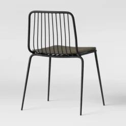 Set Of 2 Sodra Rounded Seat Wire Dining Chair Black - Threshold™ -Furniture Supplies Store GUEST beee2ef8 8c06 41f9 85cc 368726c46ac7