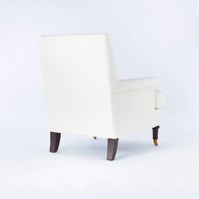Mercer Rolled Upholstered Arm Chair With Casters Cream - Threshold™ Designed With Studio McGee 5 Mercer Rolled Upholstered Arm Chair With Casters Cream - Threshold™ Designed With Studio McGee - Image 3