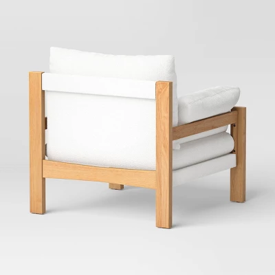 Canyon Slouchy Arm Rustic Wood Accent Chair Cream - Threshold™ 5 Canyon Slouchy Arm Rustic Wood Accent Chair Cream - Threshold™ - Image 3