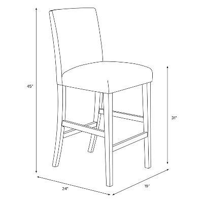 30" Velvet Parsons Barstool Wood - Threshold™ 8 30" Velvet Parsons Barstool Wood - Threshold™ - Image 6