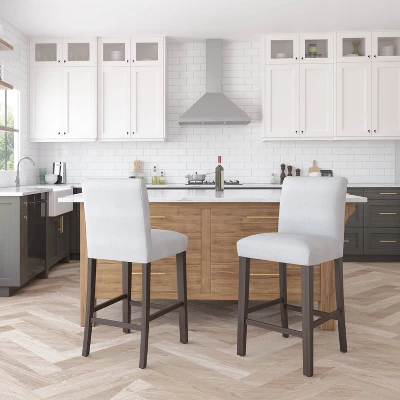 30" Velvet Parsons Barstool Wood - Threshold™ 9 30" Velvet Parsons Barstool Wood - Threshold™ - Image 7