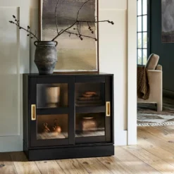 32" Promontory Sliding Glass 2 Door Cabinet - Threshold⢠Designed With Studio McGee