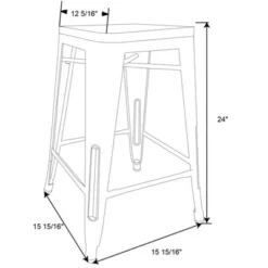 Set Of 2 Hampden Industrial 24" Counter Height Barstool Natural Metal - Threshold™ -Furniture Supplies Store GUEST ce048798 02a7 4c5f 85a3 f37215469cab