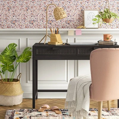 Minsmere Writing Desk With Drawers Black - Threshold™ 3 Minsmere Writing Desk With Drawers Black - Threshold™