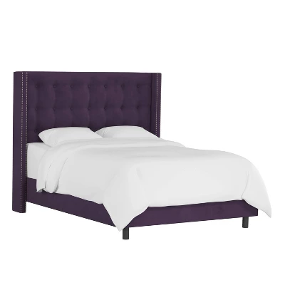 Nail Button Tufted Wingback Velvet Bed - Skyline Furniture 4 Nail Button Tufted Wingback Velvet Bed - Skyline Furniture - Image 2