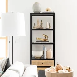 Console Table With Woven Rattan Shelf Black - Threshold™ Designed With Studio McGee -Furniture Supplies Store GUEST f71b8141 512b 4383 9135 4f0d694163bd